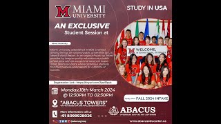 Exclusive Student Session at Abacus  Miami University on 18th March 2024 1230PM to 230PM [upl. by Ardnuhs349]