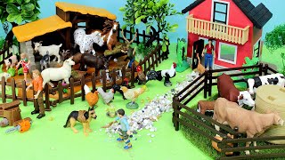 Fun Stable Farmhouse Country Scene with Barnyard Animal Figurines [upl. by Ayoted]