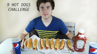 The 9 JUMBO Hot Dogs Challenge  6500 Calories [upl. by Myles507]