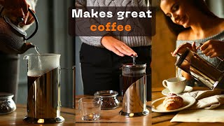 Cafe Du Chateau Stainless Steel French Press Coffee Maker  Best French Press For Rich Coffee [upl. by Eylloh]