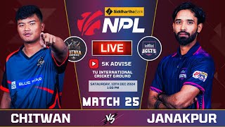 Janakpur Bolts Vs Chitwan Rhinos 25th Match Npl 2024 Live Commentary  Npl Live 2024 live [upl. by Walley]