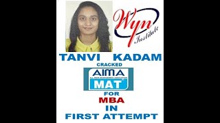 TANVI CRACKED ALL INDIA MBA ENTRANCE EXAM IN FIRST ATTEMPT [upl. by Anaj]