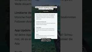 Welche Instagram Funktionen fehlen bei dir 📲 instagram [upl. by Aneeroc]
