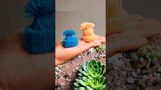 Mini woolen cap minhwacuties easy craft ideas youtubeshorts DIY 5minutecrafts trending [upl. by Gottlieb]