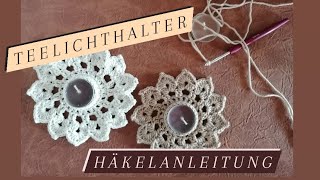 Teelichthalter Sternenmuster ⭐ Geschenk ⭐ Deco häkeln [upl. by Henson946]