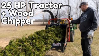 Discover the Perfect Size Wood Chipper for Sub Compact Tractor  John Deere 1025R amp Woodmaxx 9900 [upl. by Asatan]