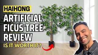 HAIHONG Artificial Trees Review Fake Plant Decoration Ideas Office Home Farmhouse Decor Makeover [upl. by Nnylg139]