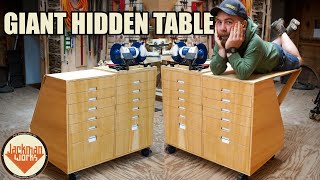 TRIPLE your Table Space with a Weirdly Custom Cabinet [upl. by Hannus830]