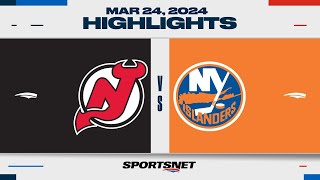 NHL Highlights  Devils vs Islanders  March 24 2024 [upl. by Isteb]