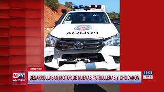 Policías desarrollaban motor de patrulleras y chocaron [upl. by Tullusus928]