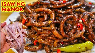 HOW TO CLEAN ISAW NG MANOK CHICKEN INTESTINE  ADOBONG ISAW NG MANOK [upl. by Yrelbmik138]