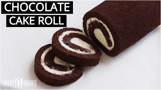 THE BEST Chocolate Cake Roll Chocolate Swiss Roll Recipe [upl. by Norrab]