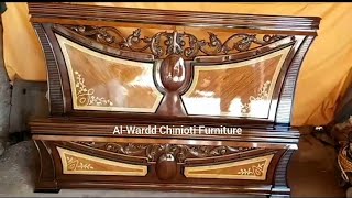 Chinioti Solid Wooden Handmade Carving BedSet Available On alwarddchiniotifurniture 03140172737 [upl. by Ojillek]