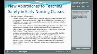 QSEN Module 5 Embedding QSEN Competencies in Beginning Clinical Courses  Part 3c [upl. by Enyahs]