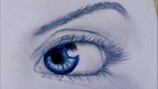 Drawing Lessons  How To Draw a Realistic Blue Eye only with Pencil  Step by Step Tutorial [upl. by Alleuqahs]