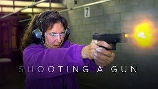 People Shoot a Gun for the First Time Captured in Slow Motion  First Takes  Cut [upl. by Ycart295]