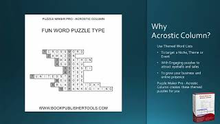 Create special Acrostic Crossword Puzzles with Puzzle Maker Pro  Acrostic Column [upl. by Doubler]