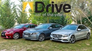 MercedesBenz C200 v Hyundai Genesis v Lexus IS300h  DCOTY14 [upl. by Cudlip]