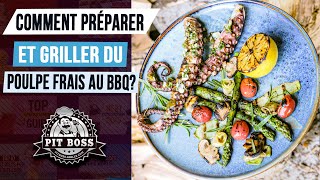 Comment préparer et griller du poulpe frais au BBQ à pellet Pit Boss Navigator [upl. by Elliot438]