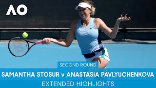 Samantha Stosur v Anastasia Pavlyuchenkova Extended Highlights 2R  Australian Open 2022 [upl. by Lyrak]