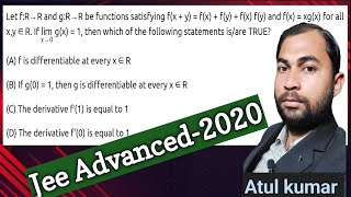 differentiability jee Advanced 2020 pyq  differentiability by atul kumar  differentibilitypyq [upl. by Sklar80]