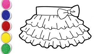 How to draw Skirt  Drawing and colouring pages step by stepeasy drawing for kids skirtdrawing [upl. by Atat]