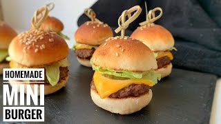 Deliciousnessly  HOMEMADE JUICY MINI BURGER  How To Make Mini Hamburgers PARTY FOOD IDEAS [upl. by Fonda156]