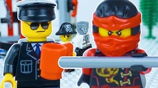 LEGO Ninjago Prison Break STOP MOTION w Kai Zane And Captain Soto  Lego Ninjago  By Lego Worlds [upl. by Eatnoed]