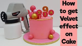 How to achieve Velvet effect on Cakes  Chocolate Velour Spray Gun  Chocolate Spray Gun [upl. by Euqininod]