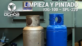 Industrial Ochoa  Limpieza y pintado de cilindros de Gas LP IOG100 SPL220 [upl. by Ennaillij]