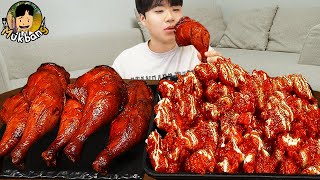 ASMR MUKBANG 슈프림 양념 치킨먹방 BBQ 자메이카 통다리 짜파게티 먹방 amp 레시피 FRIED CHICKEN EATING SOUND [upl. by Neddy607]