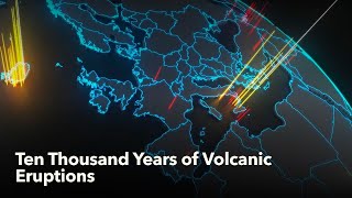 Animated Maps Ten Thousand Years of Volcanic Eruptions [upl. by Eardnaed]