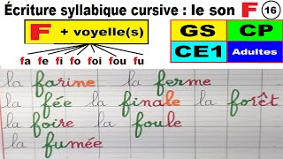 Cahier d’écriture  écrire les mots avec le son f en gs cp ce1 ce2 16 [upl. by Atiroc]