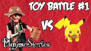 Film Playmobil  Playmo Cowboy contre Pikachu Stop Motion [upl. by Lune]