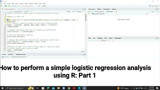 How to Perform a Simple Logistic Regression Analysis in R Part I [upl. by Mars]