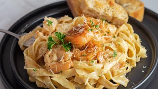 Cajun Shrimp Pasta Alfredo Recipe [upl. by Ynnel631]