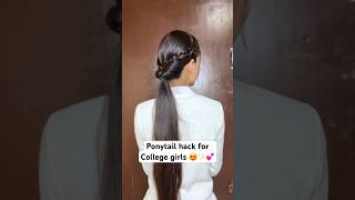 Ponytail hack ✅ hairstyling hairideas ponytail hacks [upl. by Timms964]