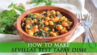 Spanish Spinach and Chickpeas  Espinacas con Garbanzos Recipe [upl. by Ahteres]