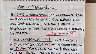 CAMBIO PORCENTUAL Y CGEOMÉTRICO  DENNIS MATEMÁTICAS [upl. by Placida]