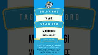 What is quotSharequot in Tagalog speaktagalog learntagalogph [upl. by Ahsened]