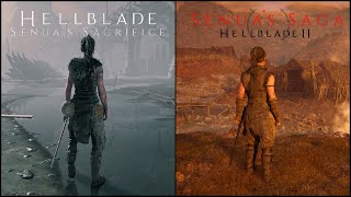 Hellblade vs Hellblade II  Details amp Physics Comparison [upl. by Hpotsirhc]