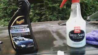 Meguiars ultimate quik detailer vs griots garage speed shine quik detailer [upl. by Ogawa528]