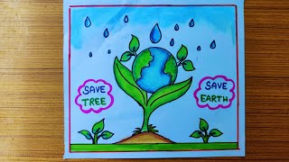 Environment day poster drawingenvironment day drawingsave environment drawingsave tree poster [upl. by Lunetta]