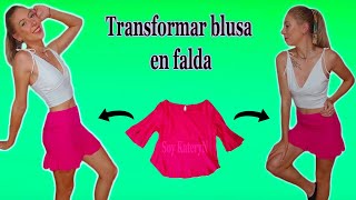 Transformar blusa  Modificar remera  de blusa a falda [upl. by Nagy662]