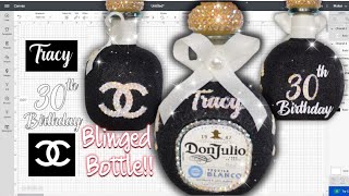 DIY Glam Glitter Birthday Bottle with Rhinestones [upl. by Lull777]