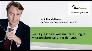 Invest 2015 I Mietpreisbremse und Betriebskostenabrechnung in der Nahaufname [upl. by Rustie]