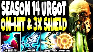 New Season 14 Urgot Build Guide with ONHIT AND 3X SHIELD EFFECTS  LoL Top Lane Urgot s14 Gameplay [upl. by Ibocaj]