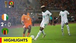 IVORY COAST 20 ZAMBIA  HIGHLIGHTS  AFCON QUALIFIERS 2025 [upl. by Adelina]