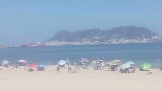 Very nice big beach  Playa Getares in Algeciras Andalusia Spain 4 September 2014 1630 [upl. by Nehttam]