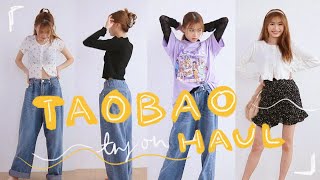 TAOBAO tryon haul  how to style 🧡 [upl. by Eicyaj783]